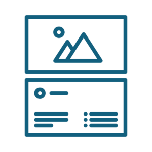 Immagine coordinata ZP: mockup minimalista blu su sfondo nero con layout biglietto e intestazione per branding aziendale